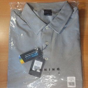 2XL Dunning Men's Coolmax Golf Polo Shirt Performance Halo White NWT Blue XXL